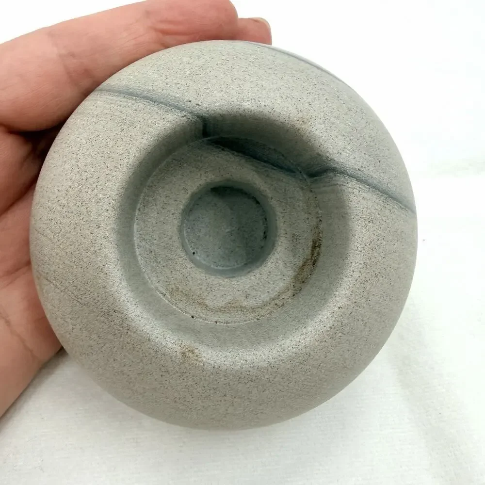 Lossikivi Haapsalu Estonia Round Polished Natural Stone Tealight Candle Holder